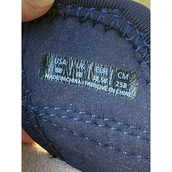 Spenco Women's  8 B Karla‎ Wedge Navy Blue Peacoat Leather Sandal Supportive New - Picture 7 of 8